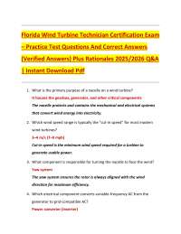 Florida Wind Turbine Technician Certification Exam – Practice Test Questions And Correct