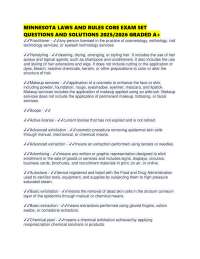 Minnesota Cosmetology Laws and Rules: Exam Questions and Definitions
