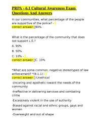 Cultural Awareness Exam Q&A for Law Enforcement