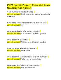 Property Crimes Exam Q&A: VIN, Forgery, Burglary Study Guide