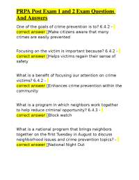 Crime Prevention and Law Enforcement Exam Q&A
