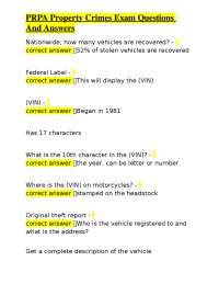 Property Crimes Exam Q&A: Legal Definitions and Classifications