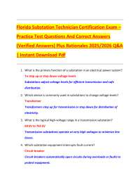 Substation Technician Certification Exam Q&A 2025/2026