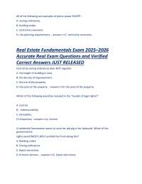 Real Estate Fundamentals Exam 2025–2026 Accurate Real Exam Questions and Correct Answers
