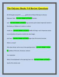 The Odyssey Books 5-8: Review Questions and Study Guide
