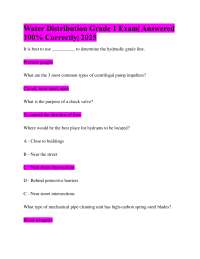 Water Distribution Grade 1 Exam| Answered 100% Correctly| 2025