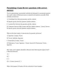 Parasitology Exam Review: Questions and Answers