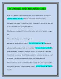 The Odyssey: Comprehensive Final Exam Review
