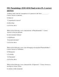 Parasitology Exam Review: Digenean Life Cycles and Epidemiology