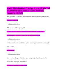Water Distribution Certification Exam Prep: Arizona Grades 1 & 2