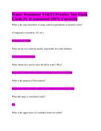 Water Treatment T1&T2 Practice Test Flash Cards Pt. 6| Answered 100% Correctly