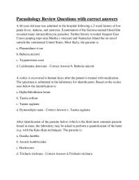 Parasitology Review Questions and Answers