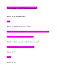 Water Distribution and Quality Q&A