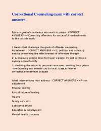 Correctional Counseling Exam: Techniques, Goals, and Interventions
