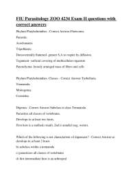 Parasitology Exam II: Questions and Answers on Platyhelminthes and Digeneans
