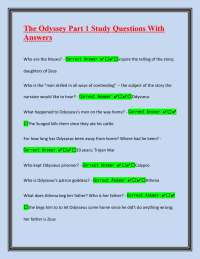 The Odyssey: Comprehensive Study Questions and Answers