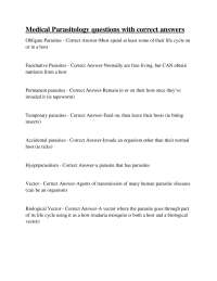 Medical Parasitology: Questions and Answers for Exam Preparation