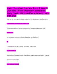 Water Treatment Operator Level 1 Exam Questions: Certification Study Guide