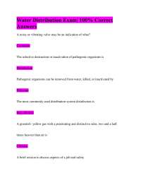 Water Distribution Systems Exam Questions and Answers