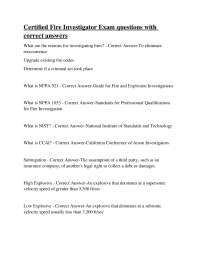 Fire Investigator Exam Q&A: Key Concepts and Legal Aspects