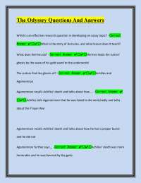 The Odyssey: Key Questions and Answers for Literary Analysis