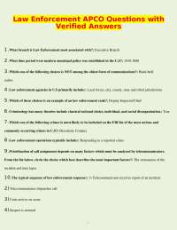 Law Enforcement Telecommunications Exam Questions and Answers