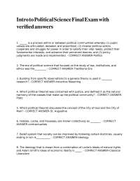 Intro to Political Science Final Exam with verified answers.