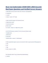 NCCER Boilermaker Exam Questions and Answers 2025-2026: Accurate and Verified