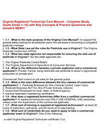 Virginia Registered Technician Core Manual – Complete Study Guide (Units 1–10) with Key Co