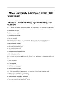 Mock Exam- Practice Test with Answer Key
