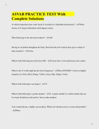 ASVAB Practice Test with Solutions