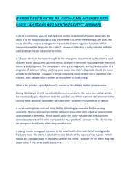 Mental Health Exam Questions and Answers: Comprehensive Review