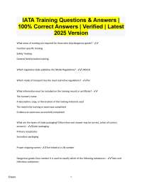 IATA Dangerous Goods Training Exam | 100% Correct Answers (2025/2026)