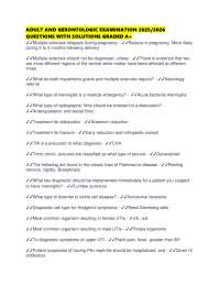 ADULT AND GERONTOLOGIC EXAMINATION 2025/2026 QUESTIONS WITH SOLUTIONS GRADED A+