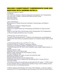ONS/ONCC CHEMOTHERAPY COMPREHENSIVE EXAM 2025 QUESTIONS WITH ANSWERS RATED A+