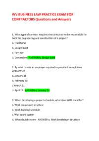 WV Business Law Practice Exam for Contractors: Questions and Answers