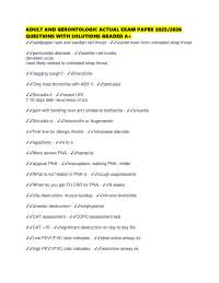 ADULT AND GERONTOLOGIC ACTUAL EXAM PAPER 2025/2026 QUESTIONS WITH SOLUTIONS GRADED A+