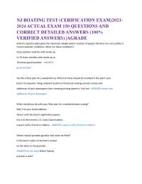 NJ Boating Certification Exam 2023-2024: 150 Questions & Answers