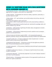 ADMN 232 MIDTERM EXAM 2025/2026 QUESTIONS WITH ANSWERS GRADED A+
