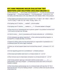 NYC HIGH PRESSURE BOILER EVALUATION TEST QUESTIONS AND SOLUTIONS 2025/2026 GRADED A+