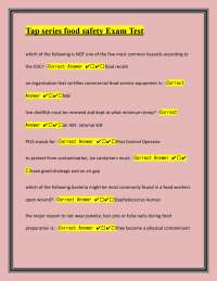 Tap series food safety Exam Test Prep Guide: Ace Your Test with Premium Q&A