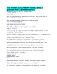 2025 FLORIDA CIVIC LITERACY RELIABLE EXAM 2 QUESTION WITH ANSWERS 2025/2026
