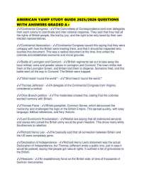 AMERICAN YAWP STUDY GUIDE 2025/2026 QUESTIONS WITH ANSWERS GRADED A+