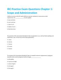 IRC Practice Exam Questions Chapter 1: Scope and Administration