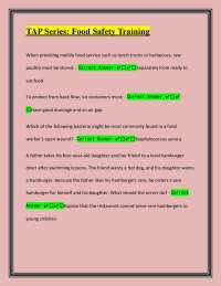 Food Safety Training: Questions and Answers