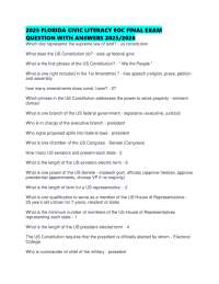 2025 FLORIDA CIVIC LITERACY EOC FINAL EXAM QUESTION WITH ANSWERS 2025/2026