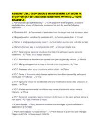 AGRICULTURAL CROP DISEASE MANAGEMENT CATEGORY 1C STUDY GUIDE TEST 2025/2026 QUESTIONS WITH