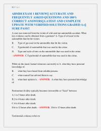 ABMDI EXAM 1 REVIEW|| ACCURATE AND FREQUENTLY ASKED QUESTIONS AND 100% CORRECT ANSWERS||