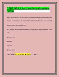 CEBS GBA 1 Practice Exam: Group Benefits and Health Plans