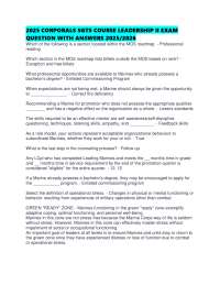 2025 CORPORALS SGTS COURSE LEADERSHIP II EXAM QUESTION WITH ANSWERS 2025/2026